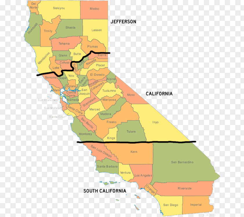 Golden Border Vector Boundary California City World Map Physische Karte Collection PNG