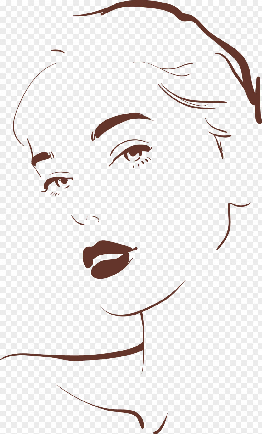Woman Outline Drawing Face Illustration PNG