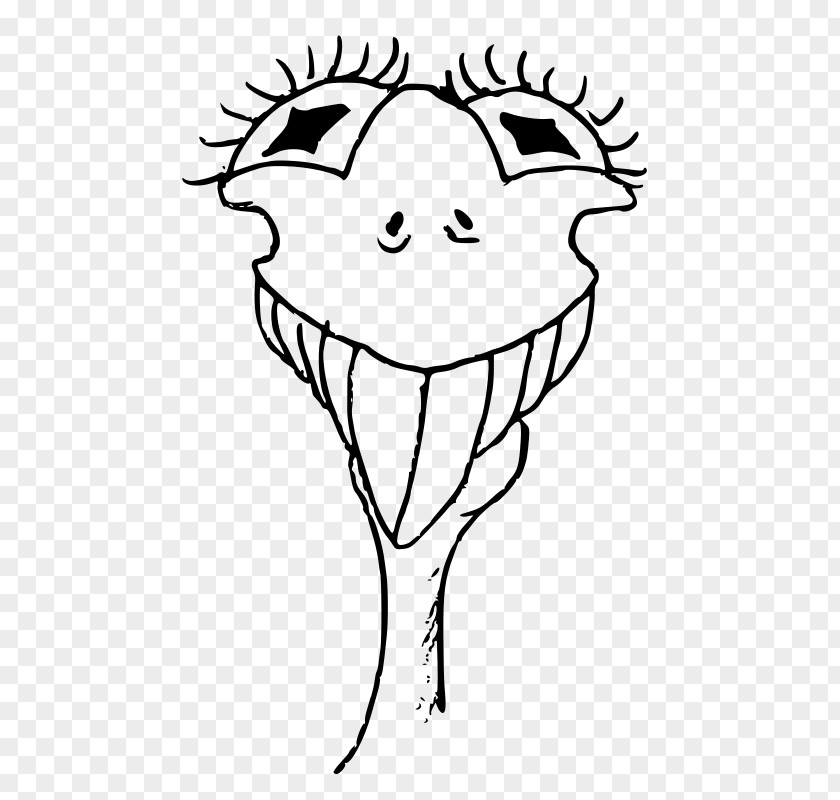 Ostrich Common Smile Drawing Line Art Clip PNG