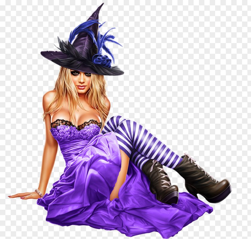 Ladies Fur Witchcraft Woman Halloween PNG
