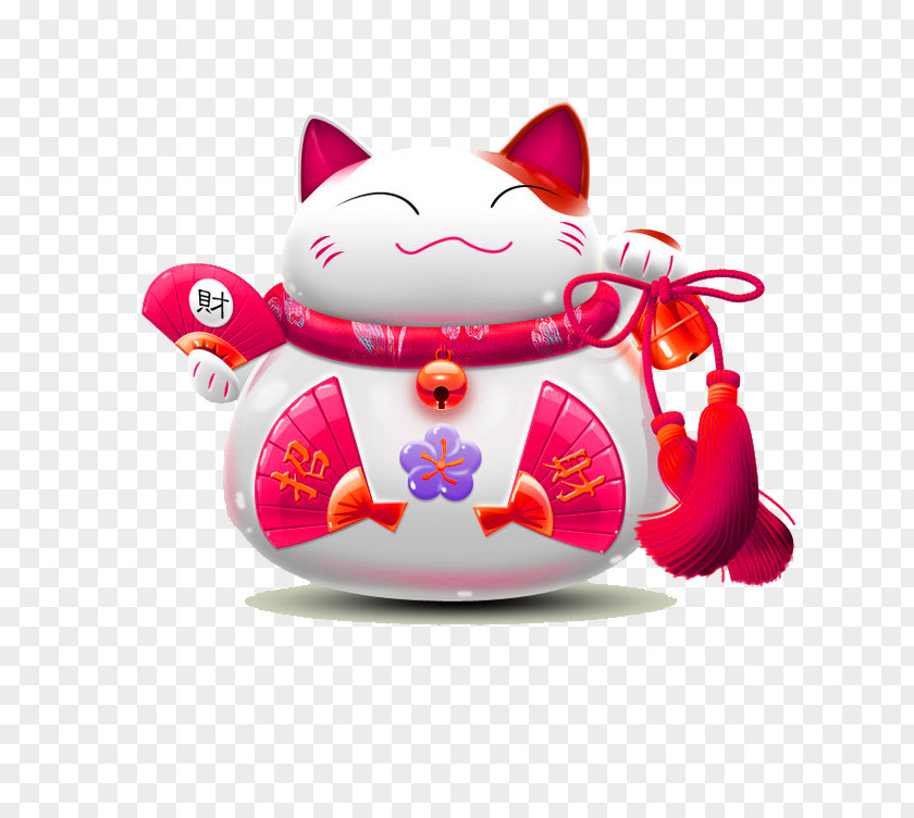 Red Cartoon Lucky Cat Decoration Pattern Maneki-neko Pixel ICO PNG