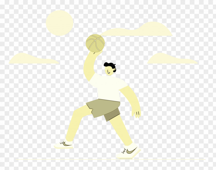 Cartoon Sports Equipment Yellow Happiness PNG