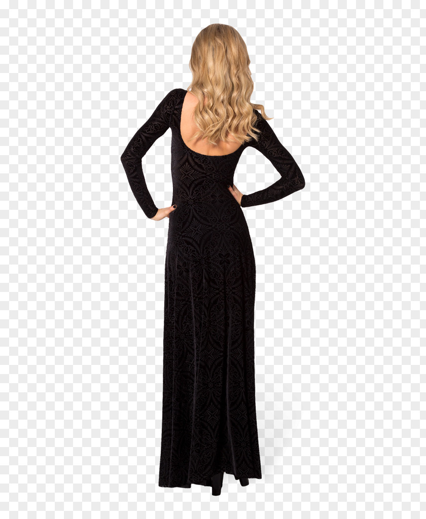 Dress Little Black Velvet Gown Sleeve PNG