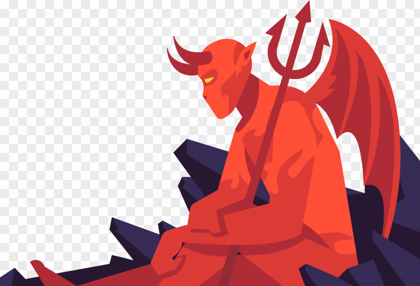 Red Devil Cartoon Illustration PNG
