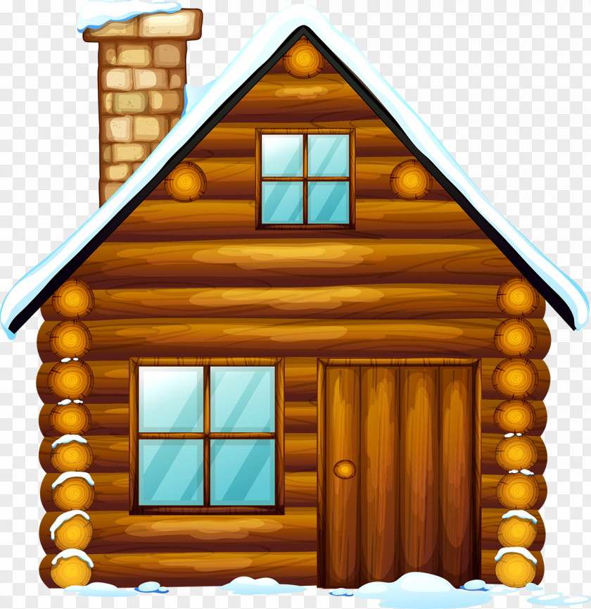 Wooden House Gingerbread Christmas Clip Art PNG