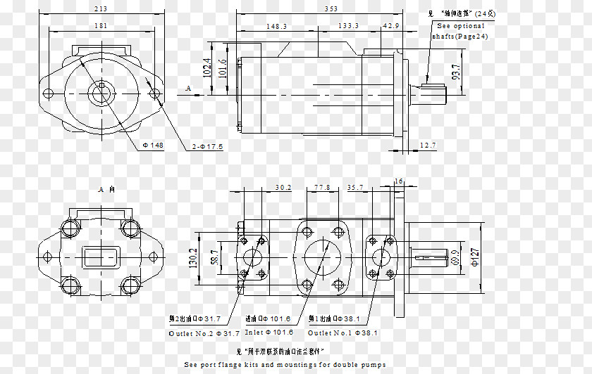Hydraulic Hose Flange Technical Standard Bolt Drawing SAE International PNG