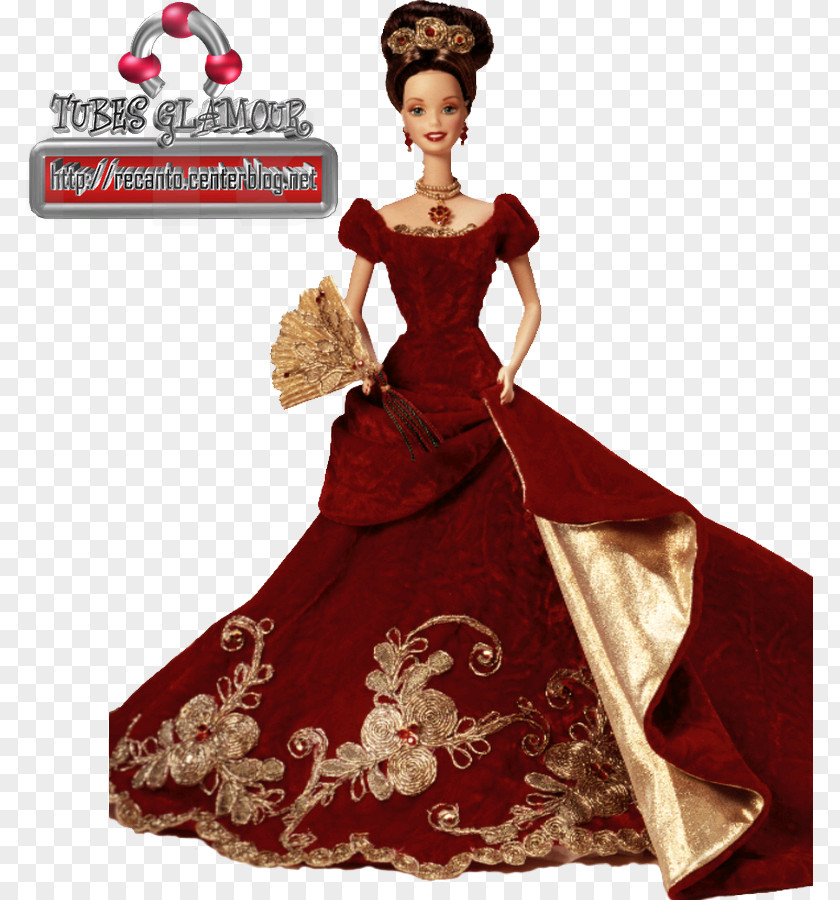 Barbie Holiday Ball Robe Doll Gown PNG