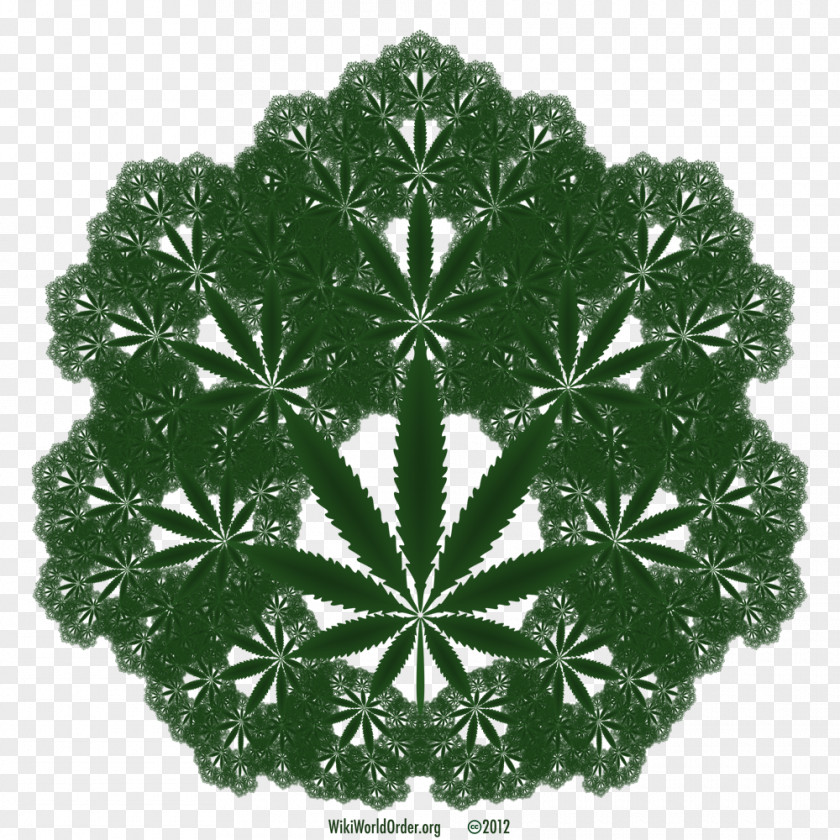Pot Leaf Cannabis Fractal Art Hemp Endocannabinoid System PNG