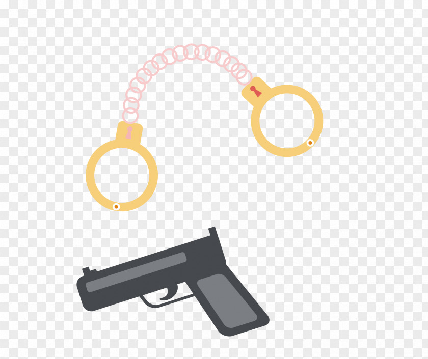 Creative Combinations Of Handcuffs And A Pistol Firearm PNG