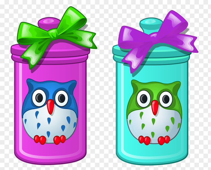 Owl Patterned Glass Clip Art PNG
