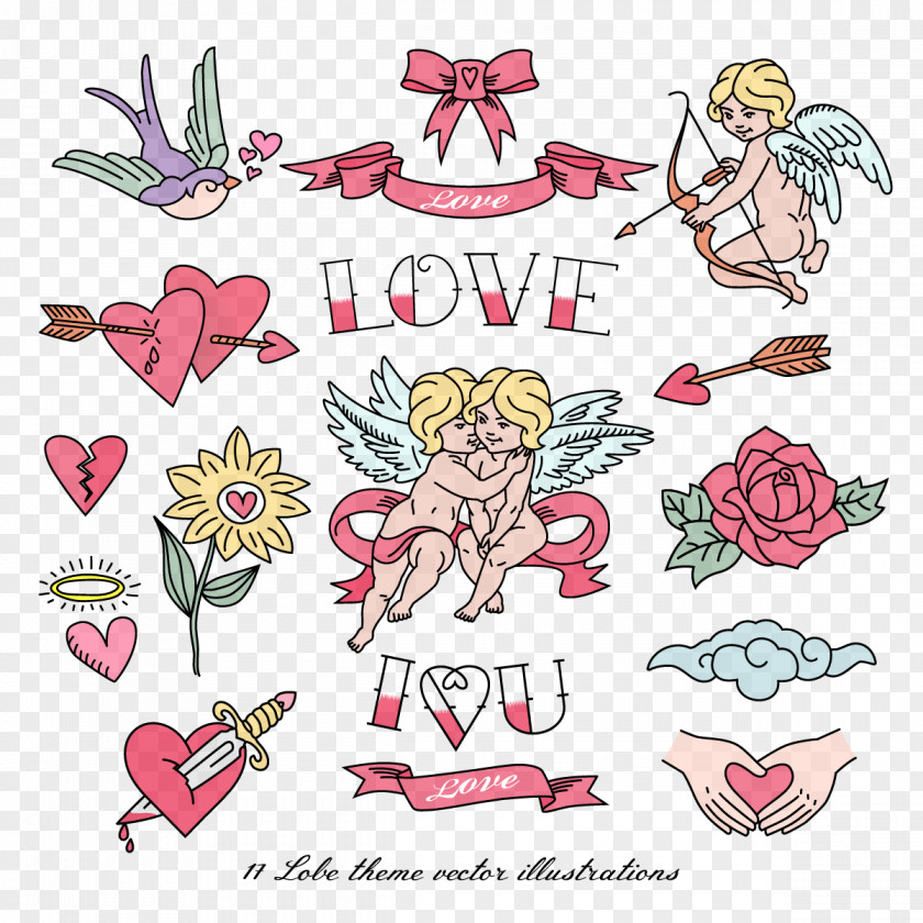 Vector Cupid Tattoo Euclidean Illustration PNG