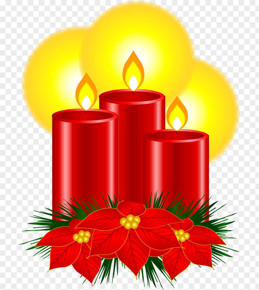 Vector Red Candle Christmas Wallpaper PNG