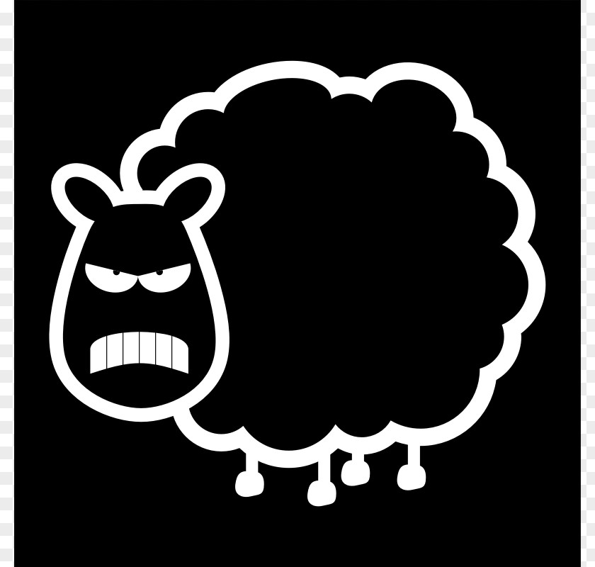 Cartoon Black Sheep Anger Clip Art PNG
