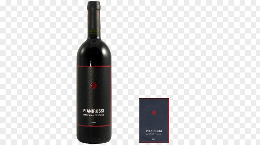 Italian Wine Red Glass Bottle PNG