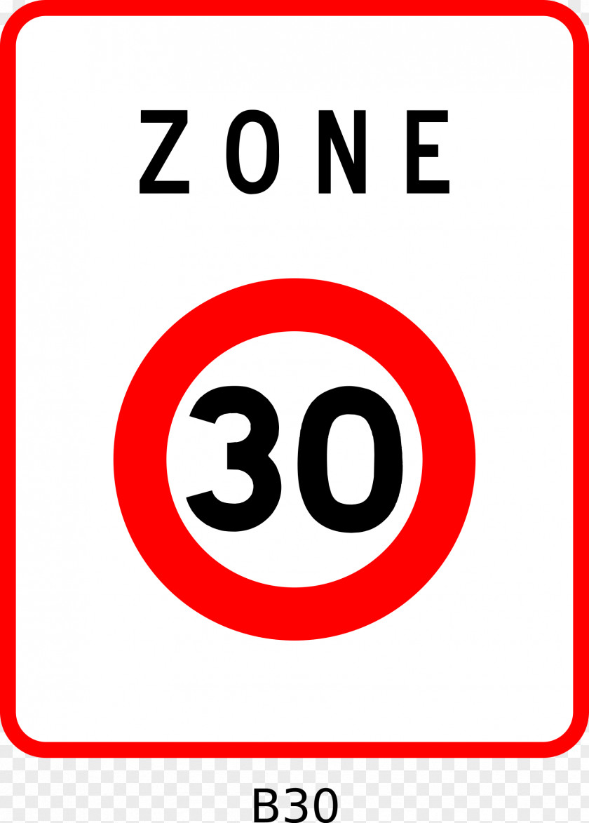 Road Panneau De Signalisation D'une Zone 30 En France Km/h Kilometer Per Hour PNG
