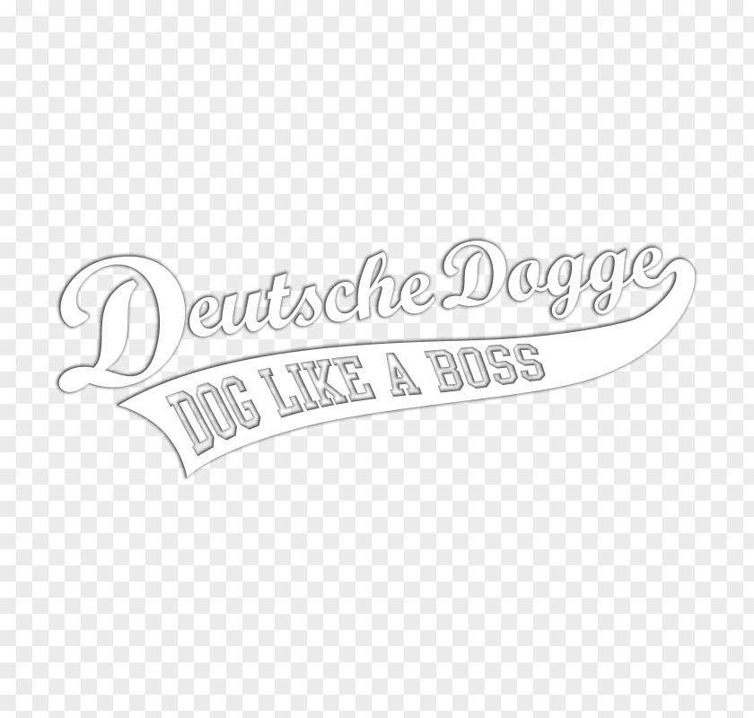 Deutsche Dogge Logo Brand Line White Font PNG