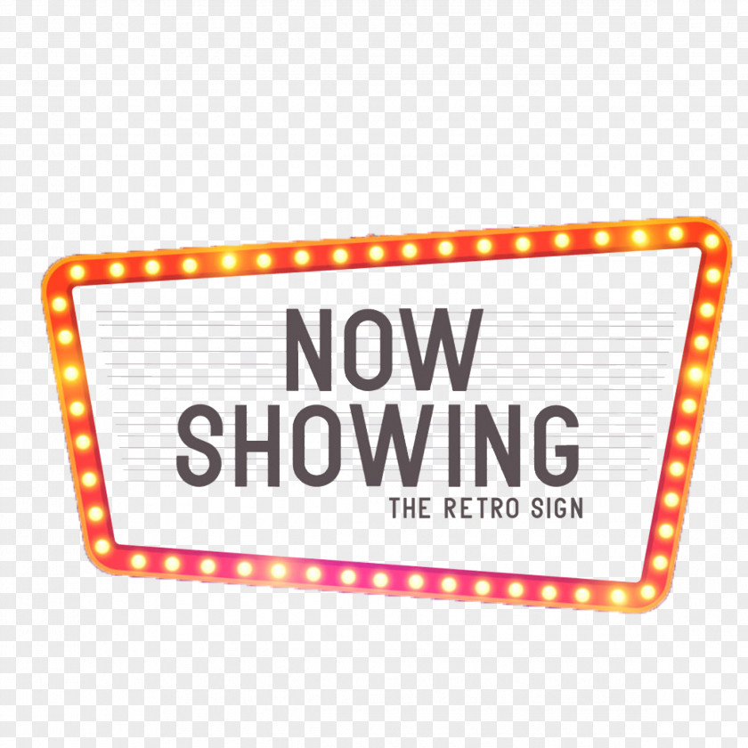 Neon Signboard Deduction Material Cinema Theatre Sign PNG