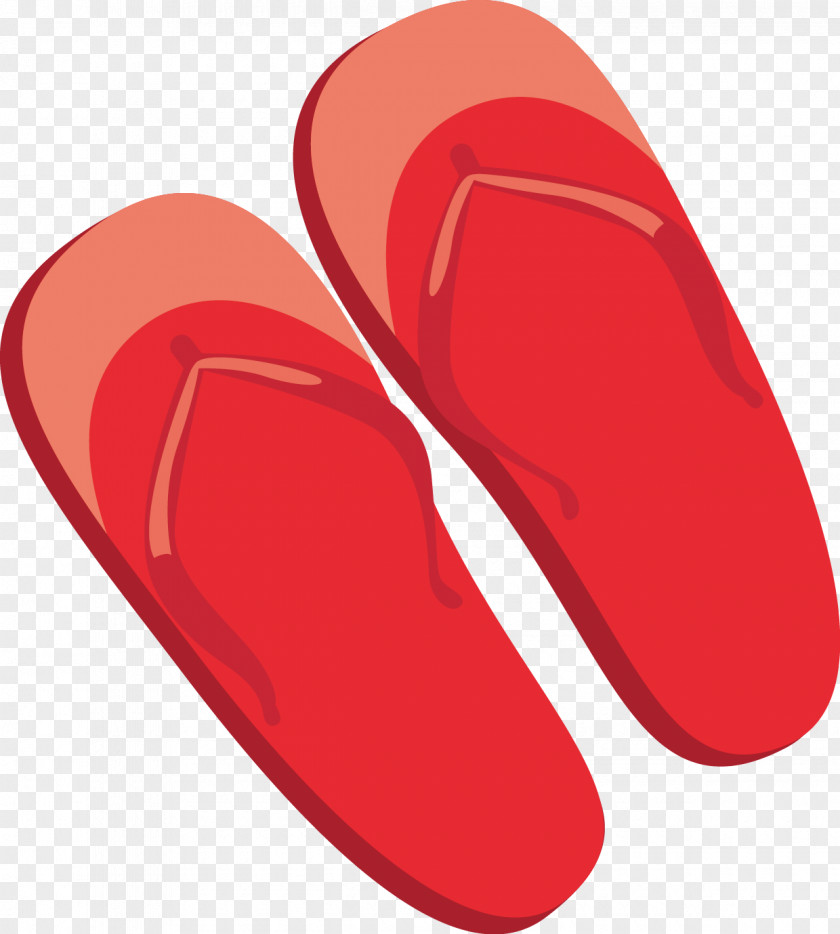 Red Sandals Slipper Sandal Flip-flops Shoe PNG