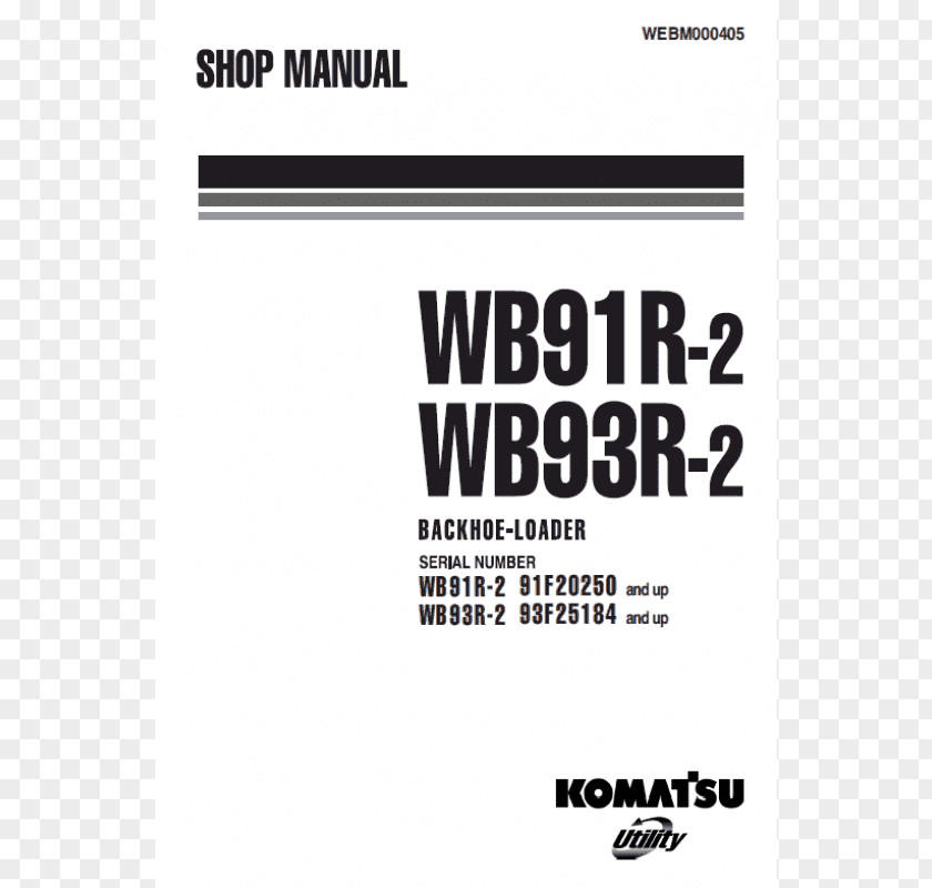 Excavator Komatsu Limited 960E-1 Product Manuals Backhoe Loader Owner's Manual PNG