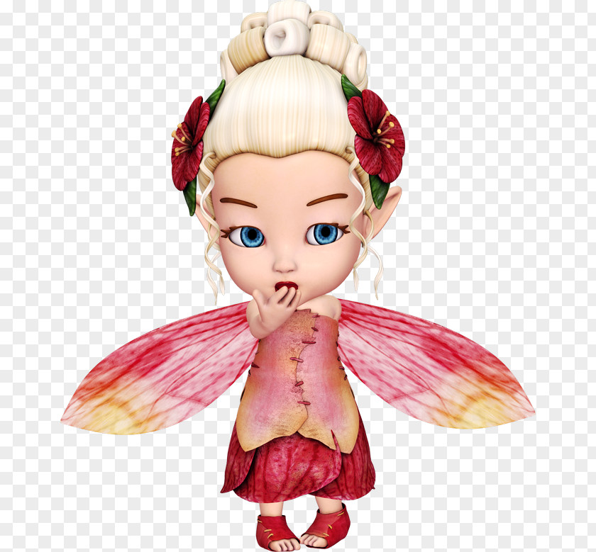 Fairy Brown Hair Doll PNG