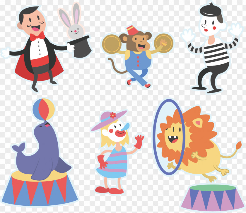 Vector Painted Circus Performance Illustration PNG