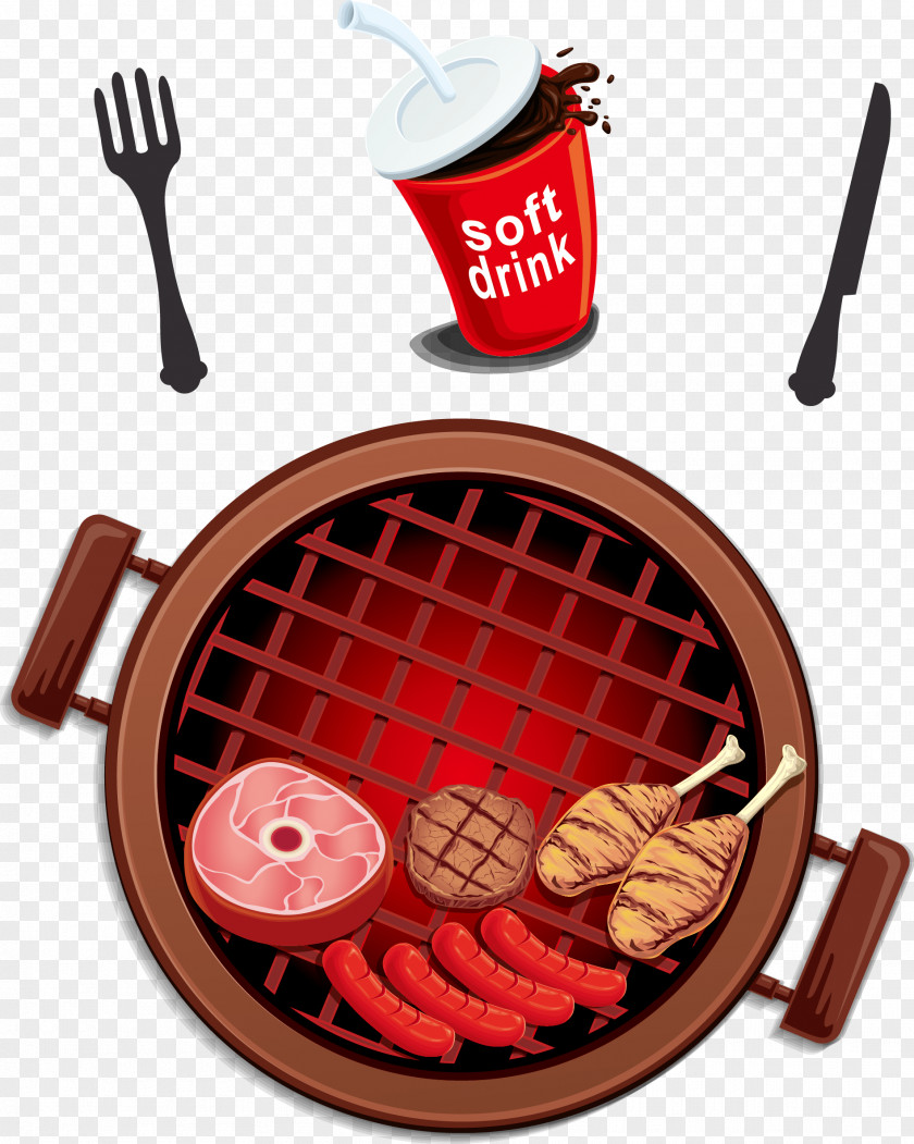 Barbecue Theme Hot Dog Sausage Steak Poster PNG