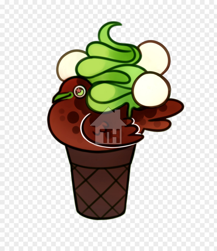 Carnivorous Plant Soft Serve Ice Creams Cream Cone Background PNG