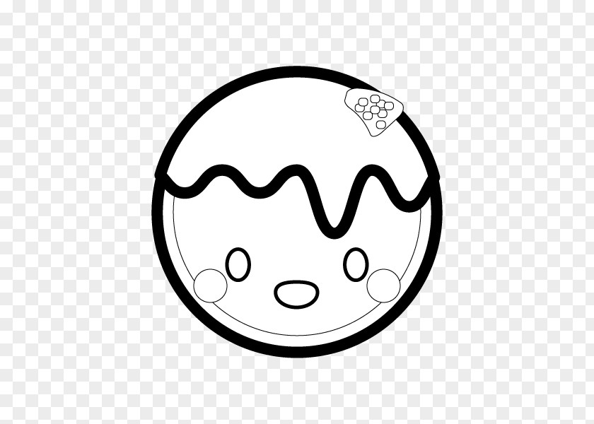Takoyaki Black And White Coloring Book Character Line Art PNG