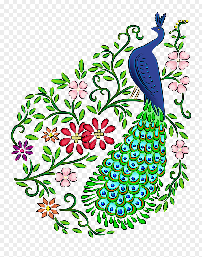 Peacock Art Asiatic Peafowl Drawing Bird PNG