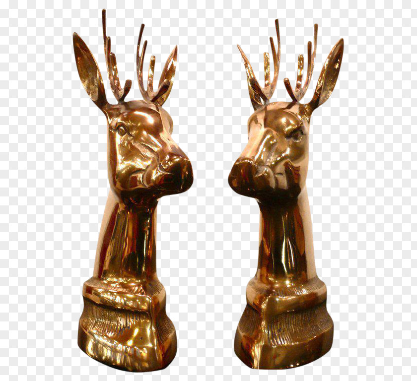 Elk Fawn Winter Reindeer Brass 01504 Sculpture Bronze PNG