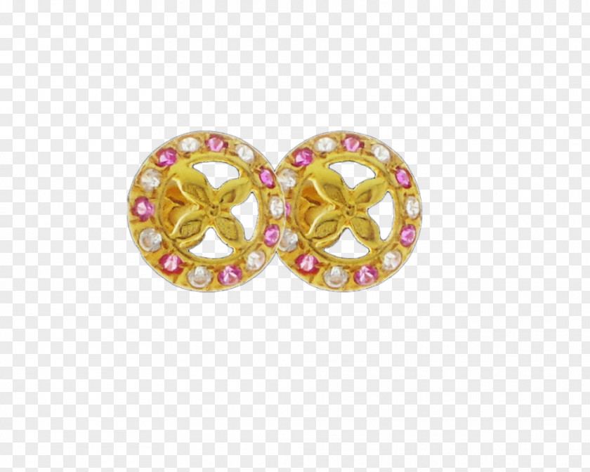 Gemstone Earring Body Jewellery Pink M PNG