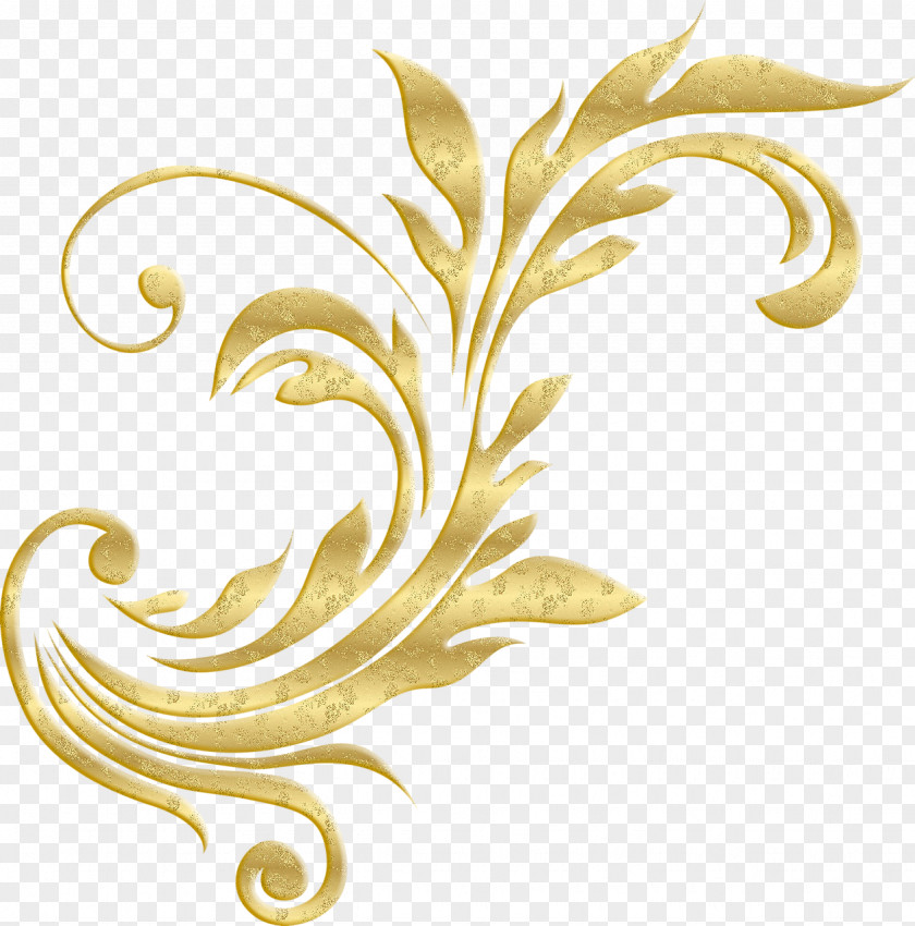 Gold Plant Pattern Clip Art PNG