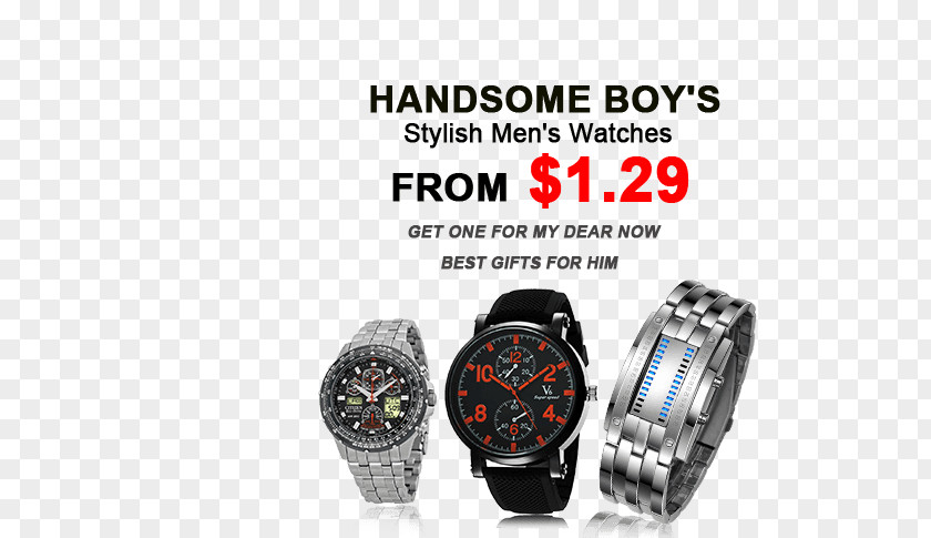 Handsome Boy Watch Strap Bracelet Digital Clock PNG