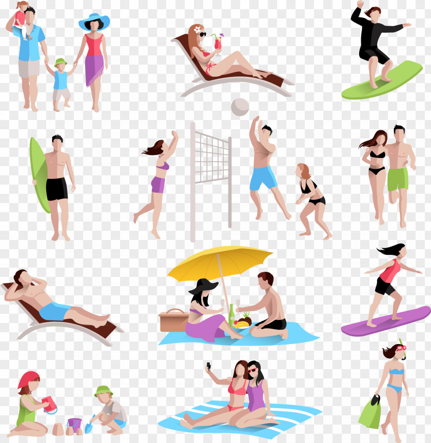 Vacation Homes Character Design Vector Material, Beach Stock Illustration Photography PNG