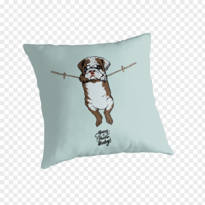 English Bulldog Hang In There Baby There, Throw Pillows Printmaking PNG