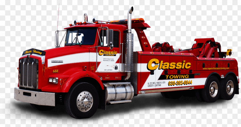 Classic Old Box Car Naperville Towing Tow Truck Semi-trailer PNG
