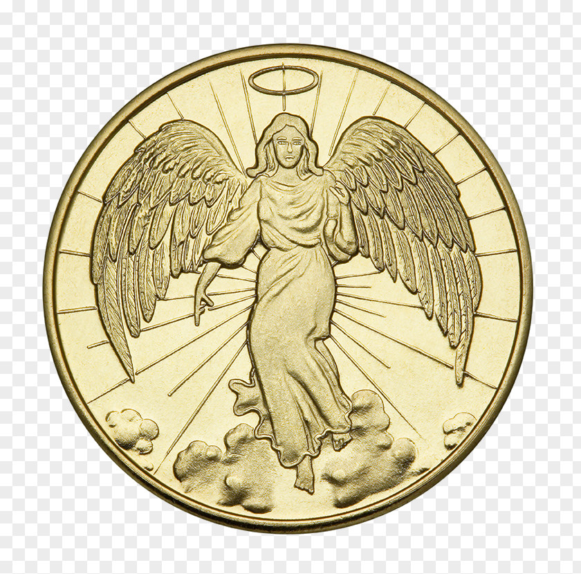 Coin Silver Angel Gold Medal PNG