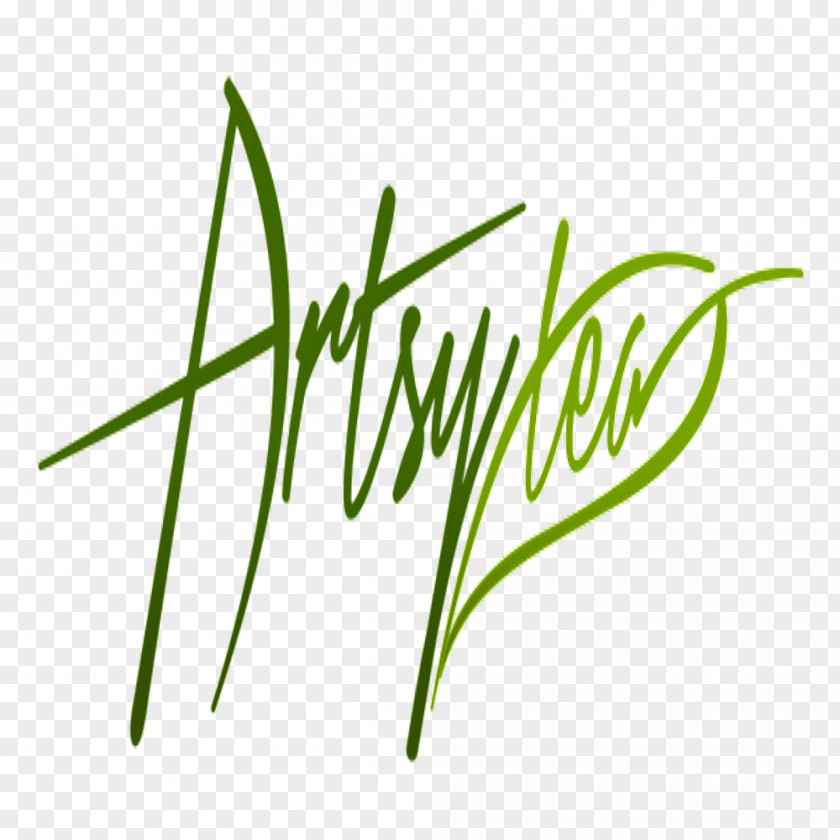 Leaf Logo Grasses Plant Stem Font PNG