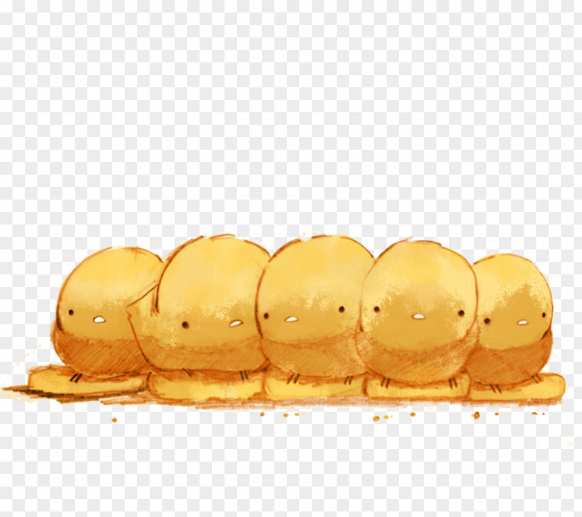 Stand In A Row Chick Chicken Corn On The Cob Cartoon Illustration PNG