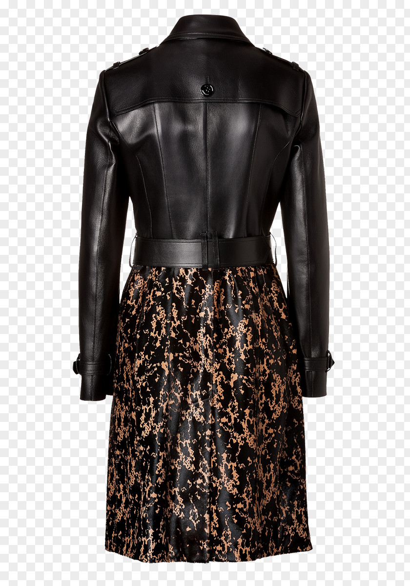 Jacket Leather Coat Sleeve Dress PNG