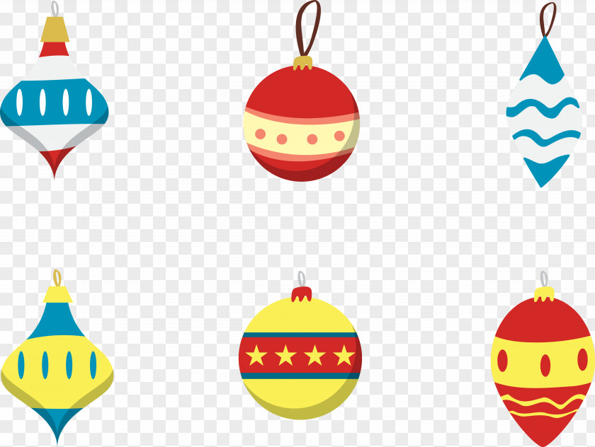 Retro Christmas Balls Ornament Clip Art PNG