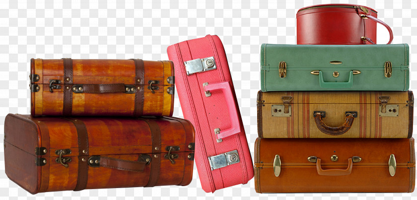 Suitcase Baggage Vintage Clothing Trunk Travel PNG
