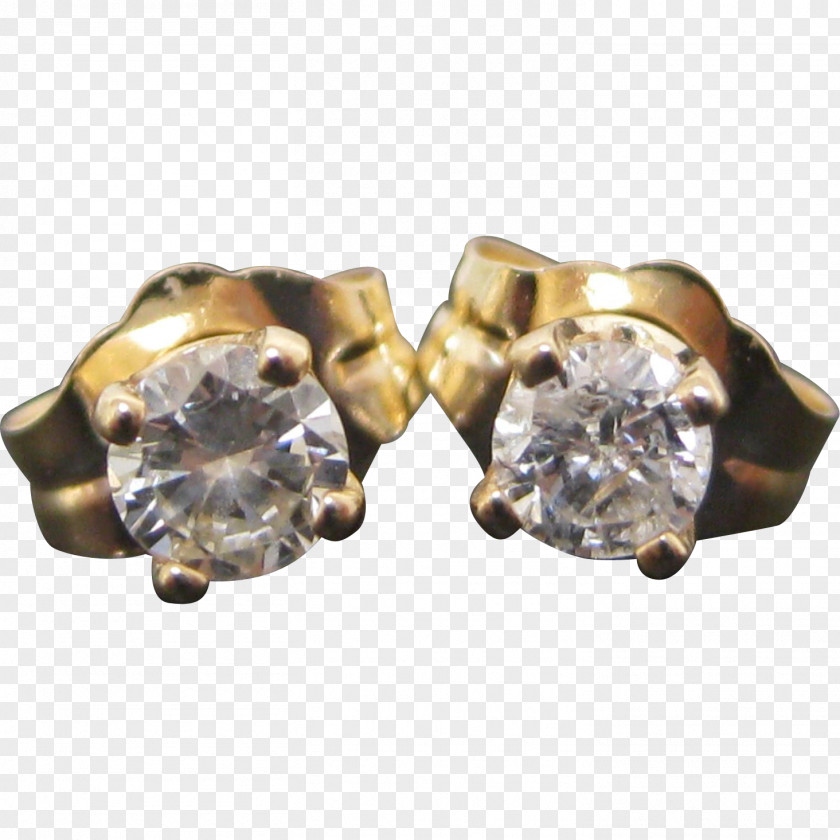 Gold Earring Colored Carat Diamond PNG