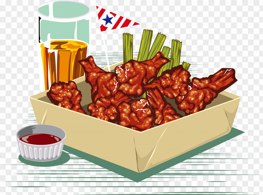 Beer Fried Chicken Vector Fast Food Buffalo Wing PNG