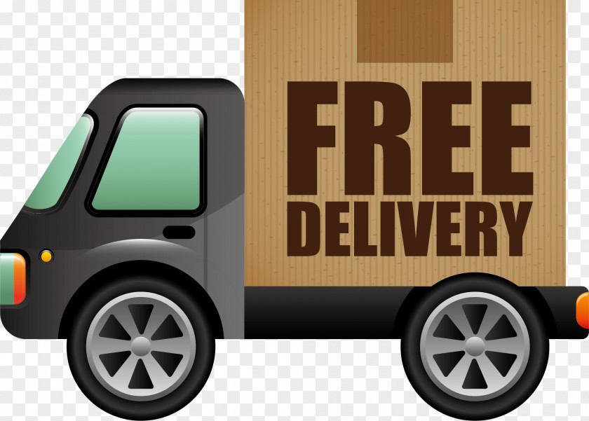 Hand Painted Black Car Truck Transport Vehicle Royalty-free PNG