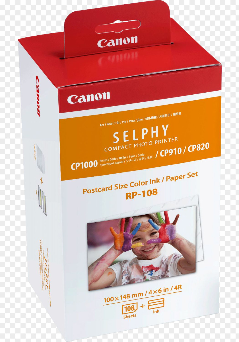 Printer Canon RP-108 Color Ink Paper Set SELPHY CP1300 Cartridge PNG
