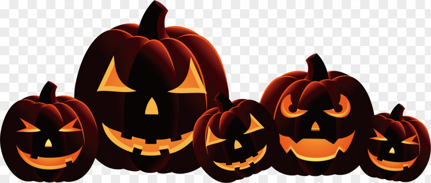 Black Terror Pumpkin Halloween Horror Jack-o'-lantern PNG