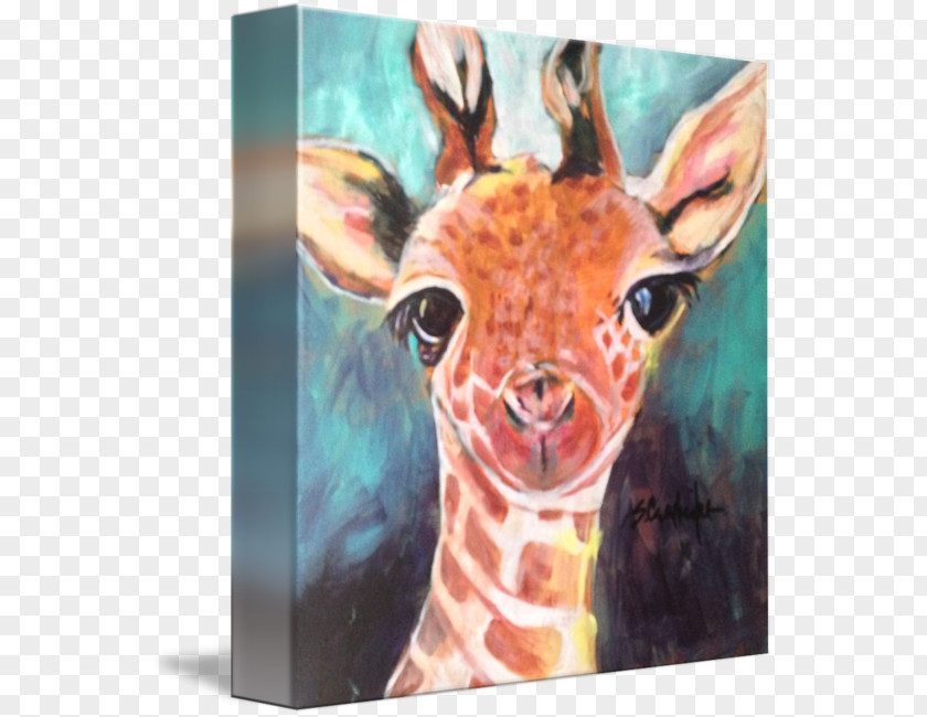 Giraffe Fine Art Acrylic Paint Snout PNG