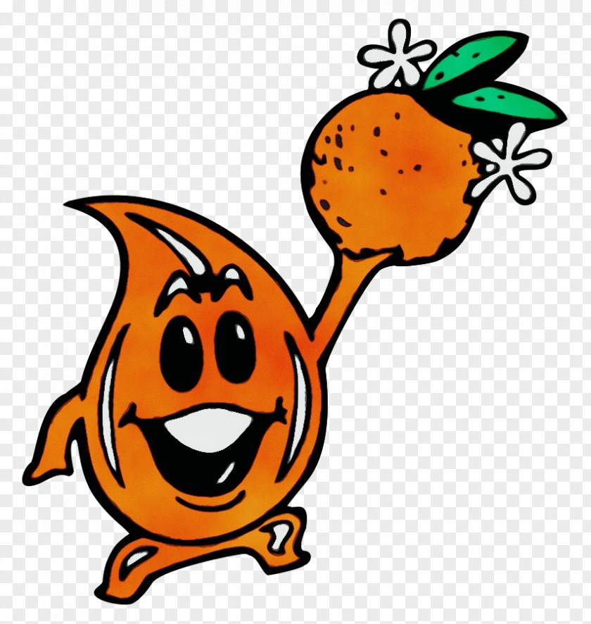 Happy Cartoon Orange PNG