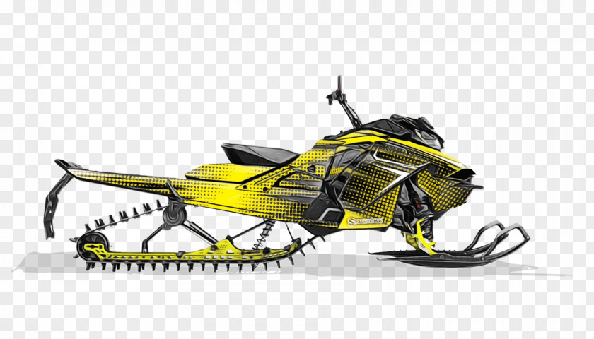 Insect Sled Snowmobile Vehicle Yellow Winter Sport PNG